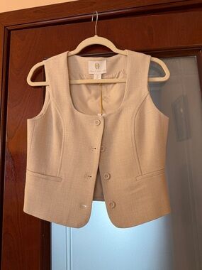 Cream Textured Women's Vest